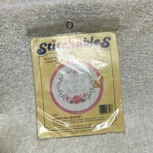 Vintage 1986 Stitchables “Sisters Are Special “ Cross-stitch Robin Kingsley